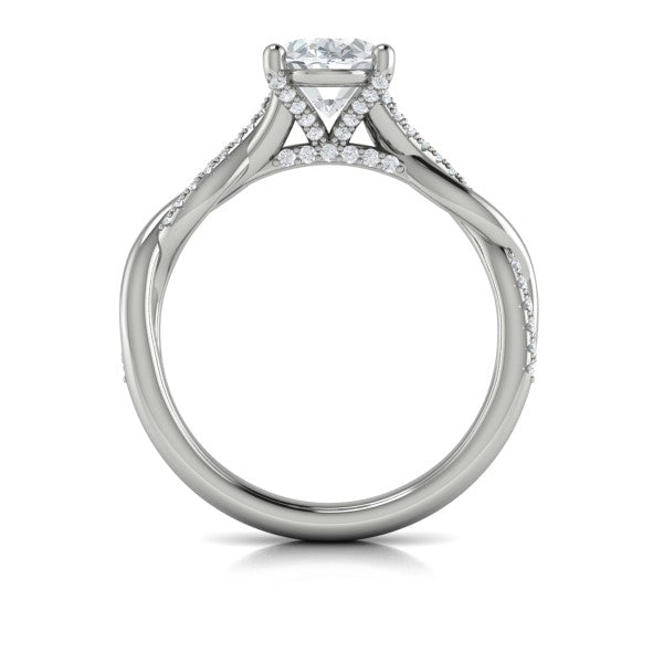 Oval Classic Engagement Ring in Platinum by Vlora Bridal