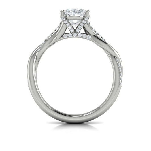 Oval Classic Engagement Ring in Platinum by Vlora Bridal