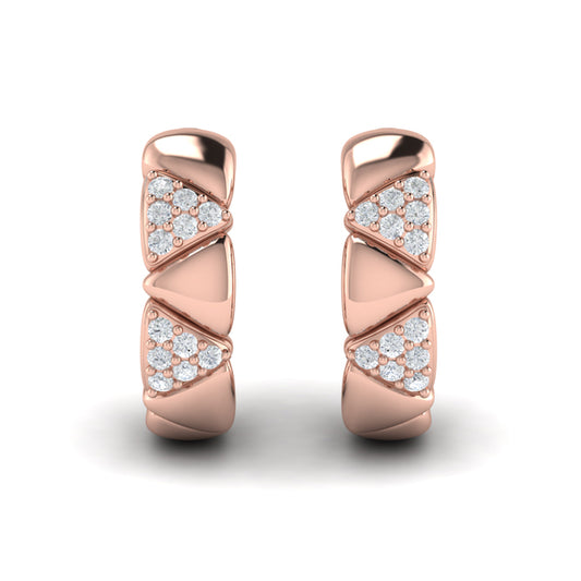 Double Diamond Trinity Huggie Earrings