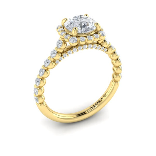 Floating Halo Round Engagement Ring