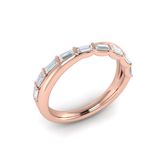 Crossed Baguette Stackable Band