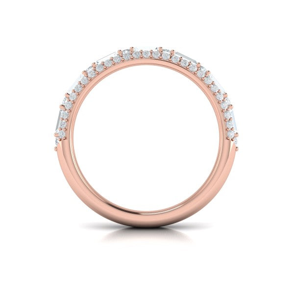 Baguette Domed Stackable Band