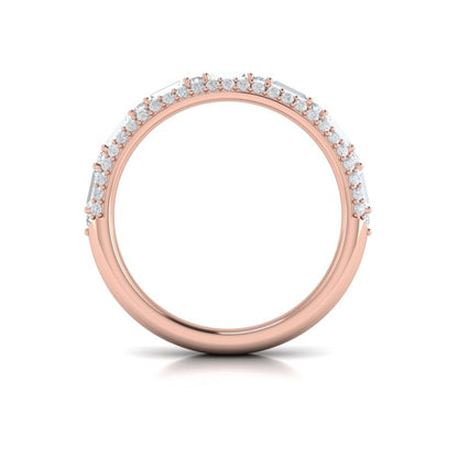 Baguette Domed Stackable Band