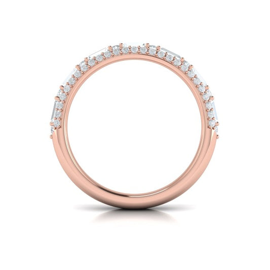 Baguette Domed Stackable Band