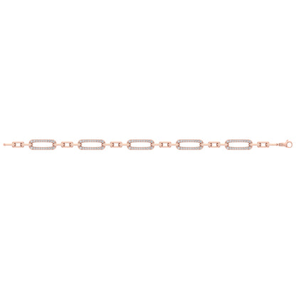 Diamond East West Open Oval Link Bracelet
