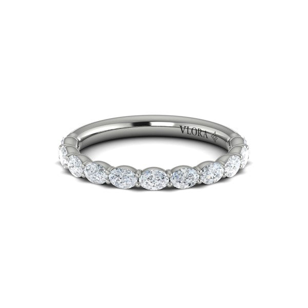 Graceful Oval Shared Prong Stackable Band