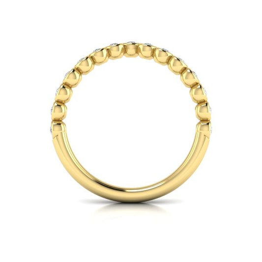 Bezel-Set Chevron Contoured Band