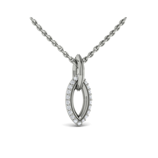 Open Navette Silhouette wtih Diamonds Pendant