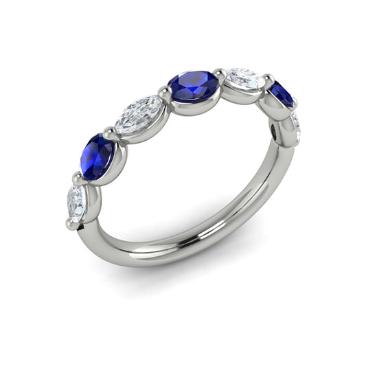 Sapphire and Diamond Stackable Band