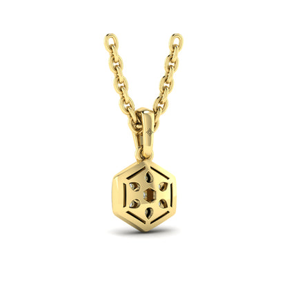 Diamond Cluster Honeycomb Pendant Necklace