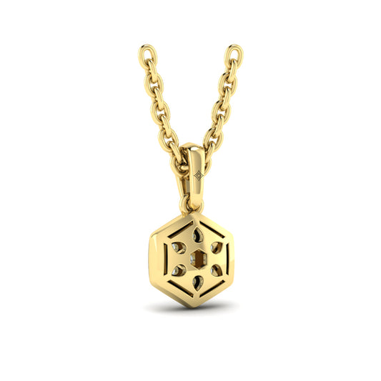 Diamond Cluster Honeycomb Pendant Necklace