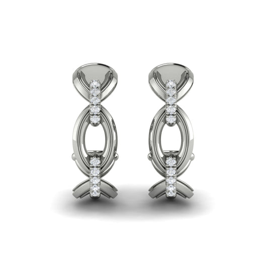 Interlocked Diamond Hoop Earrings