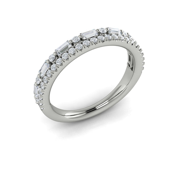 Stackable Bands Wedding Band in 14K White Gold by Vlora Bridal