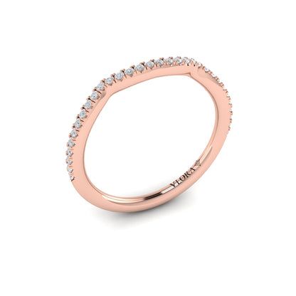 Matching Bands Wedding Band in 14K Rose Gold by Vlora Bridal