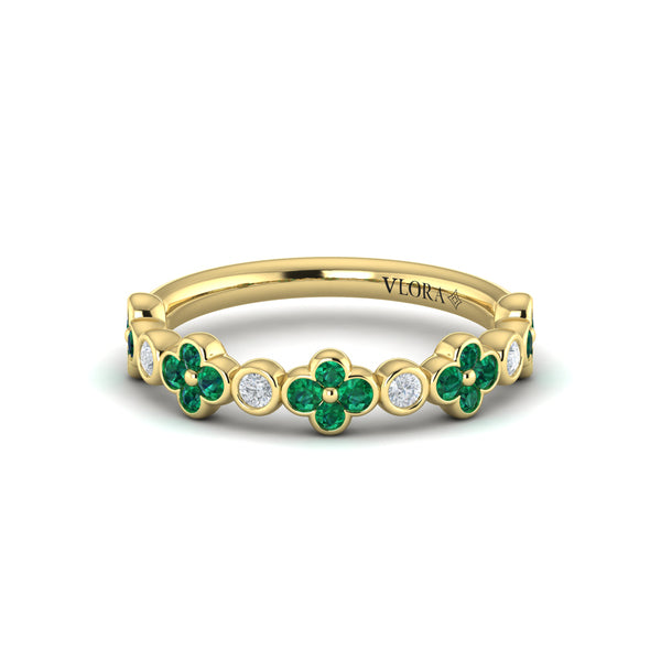 Emerald Bloom Diamond Band