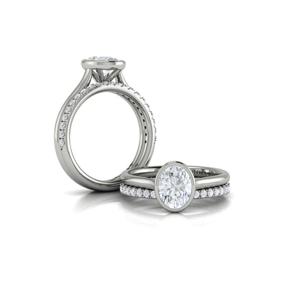 Matching Band for Singular Oval Bezel Engagement Ring