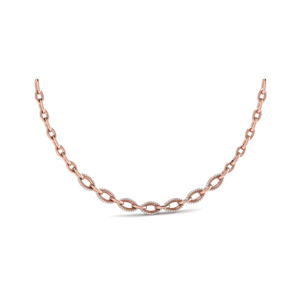 Open Navette Silhouette wtih Diamonds Necklace