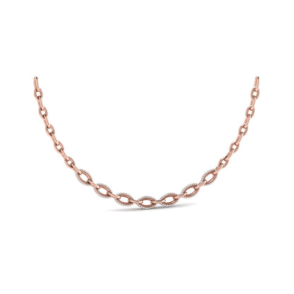 Open Navette Silhouette wtih Diamonds Necklace