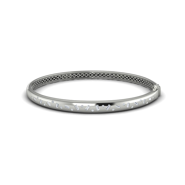 Baguette and Round Diamond Confetti Bangle