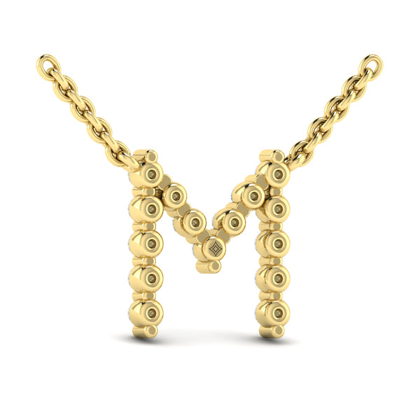 Diamond Alphabet Pendant Necklace, M