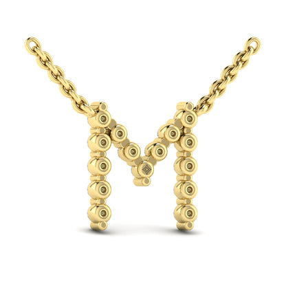Diamond Alphabet Pendant Necklace, M