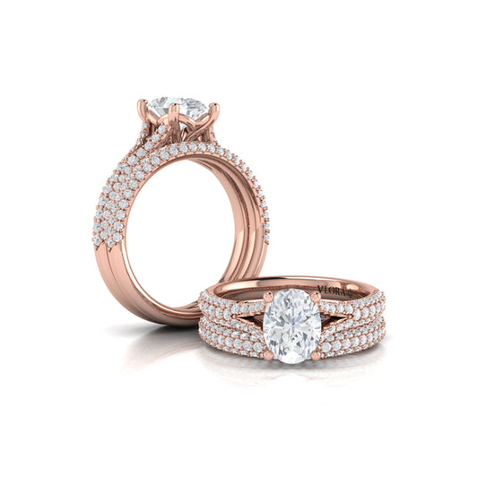 Splendid Cathedral Split Shank Oval Engagement Ring