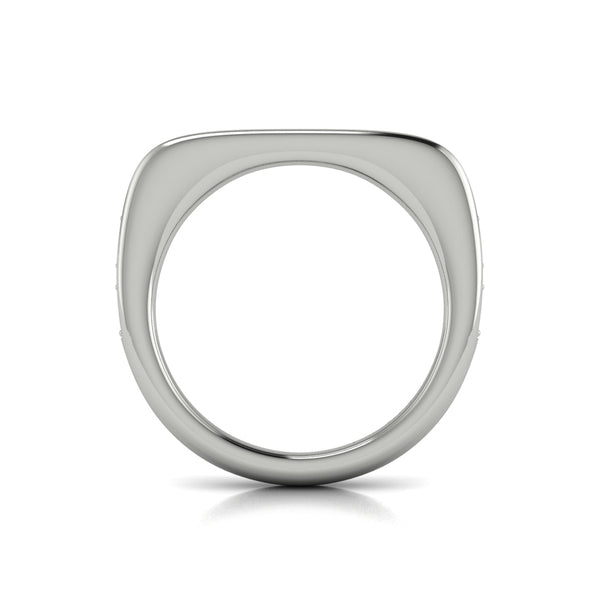 Single Diamond Baguette and Round Channel Set Ring