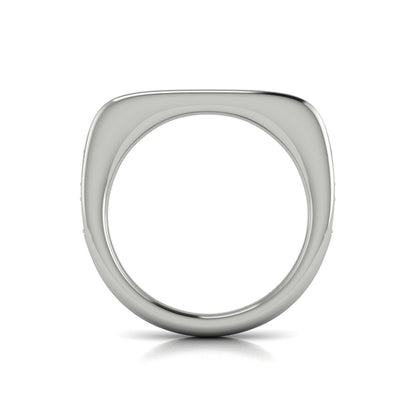 Single Diamond Baguette and Round Channel Set Ring