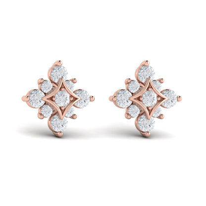 Floating Diamond Star Stud Earrings