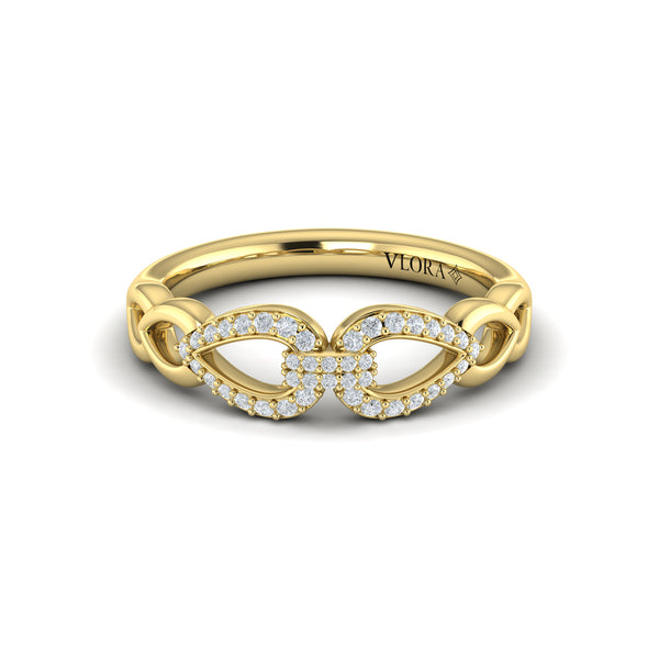 Diamond Double Open Tear Drop Link Bracelet