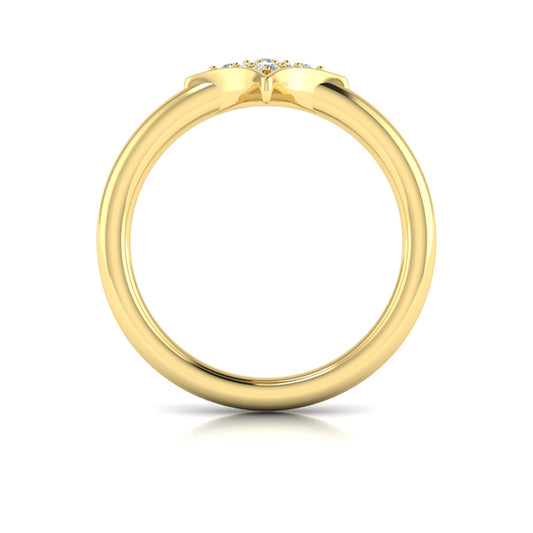 Channel Set Diamond Cluster Vlora Star Ring