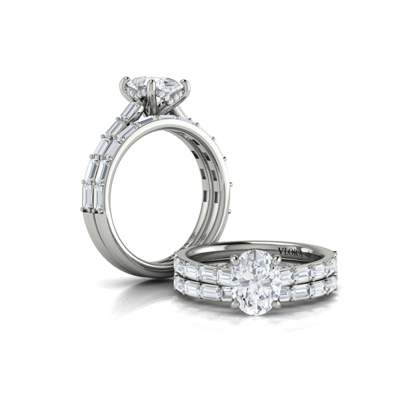 Oval Classic Engagement Ring in Platinum by Vlora Bridal