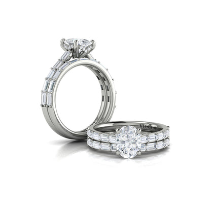 Oval Classic Engagement Ring in Platinum by Vlora Bridal