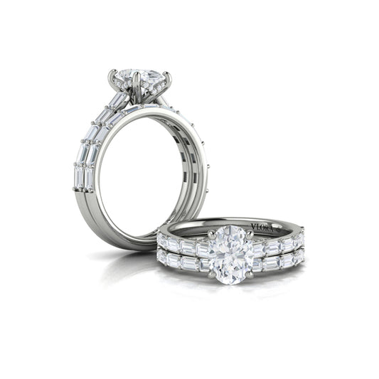 Oval Classic Engagement Ring in Platinum by Vlora Bridal