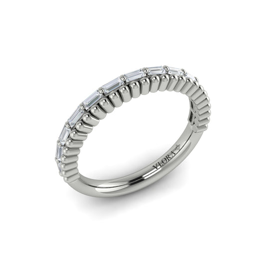 Baguette Diamond Beaded Edge Band