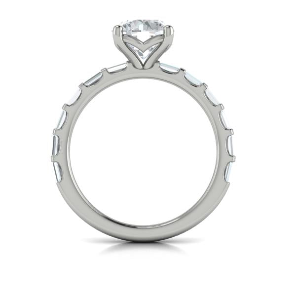 Round Classic Engagement Ring in Platinum by Vlora Bridal