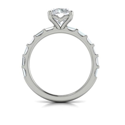 Round Classic Engagement Ring in Platinum by Vlora Bridal
