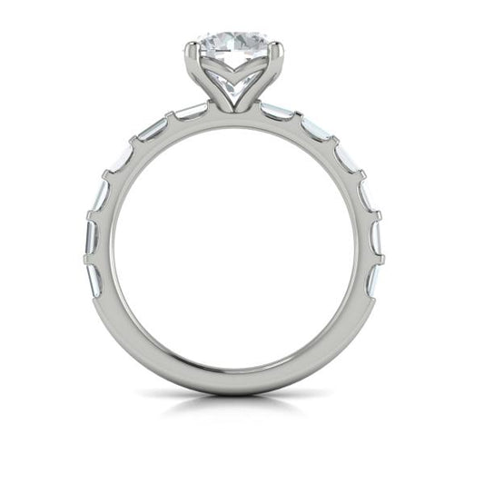 Round Classic Engagement Ring in Platinum by Vlora Bridal