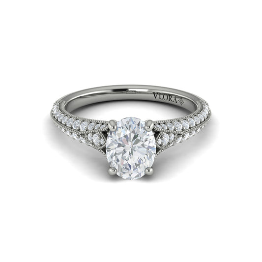 Vintage Splendor Oval Split Shank Engagement Ring