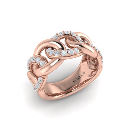 Diamond Interlacing Link Ring