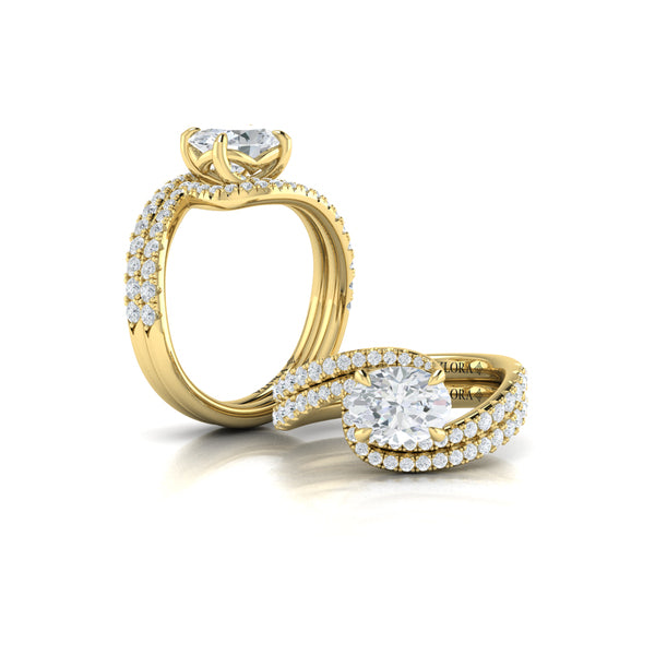 Matching Bands Wedding Band in 14K Yellow Gold by Vlora Bridal