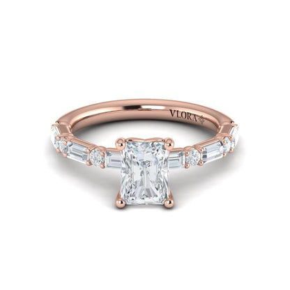 Daring Deco Emerald Cut Engagement Ring