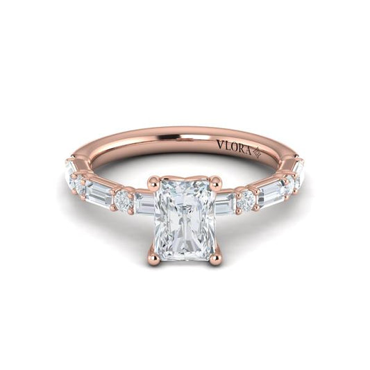 Daring Deco Emerald Cut Engagement Ring