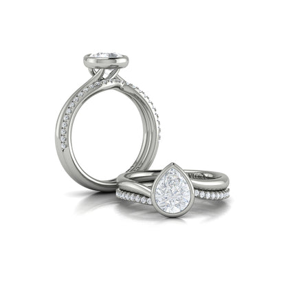 Matching Bands Wedding Band in 14K White Gold by Vlora Bridal