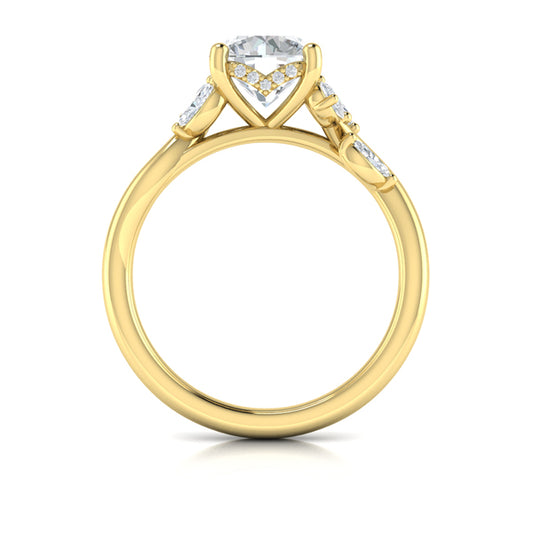 Flora Hidden Halo Engagement Ring