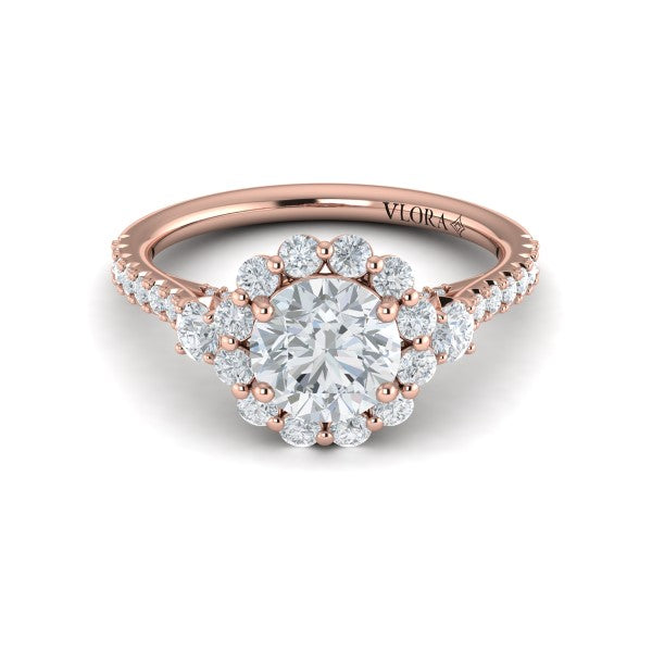 Enchanted Floral Halo Engagement Ring