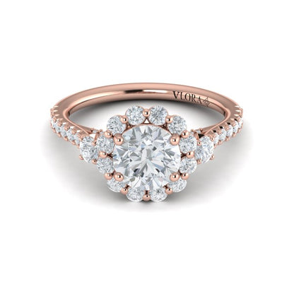 Enchanted Floral Halo Engagement Ring