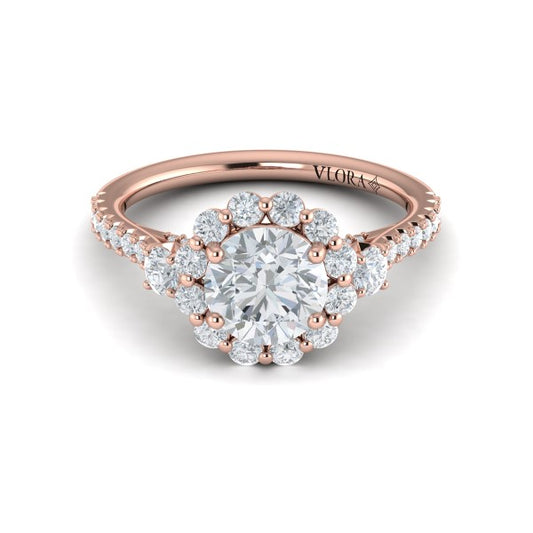Enchanted Floral Halo Engagement Ring