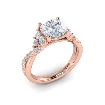 Entwined Round Engagement Ring