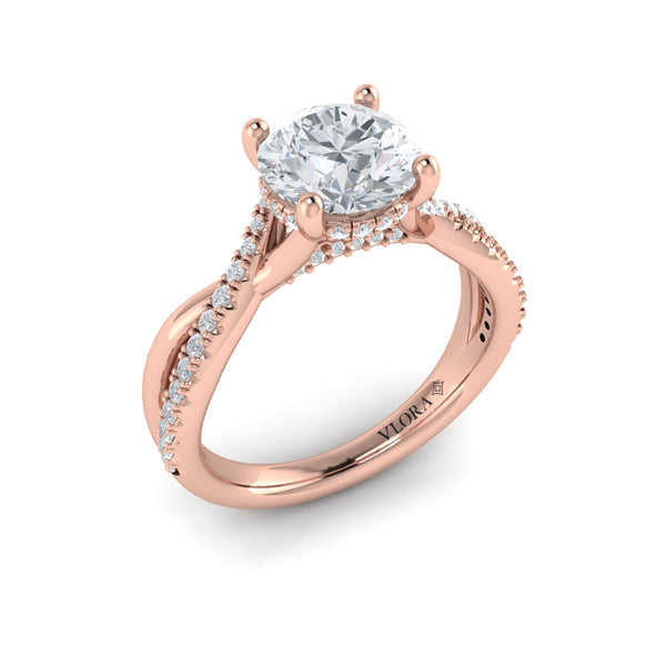 Entwined Hidden Halo Engagement Ring